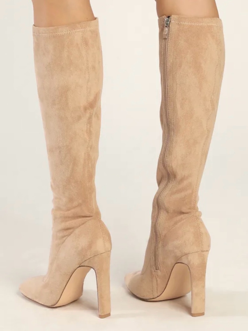 Lulus Loriah Light Nude Suede Square - Picture 2 of 6
